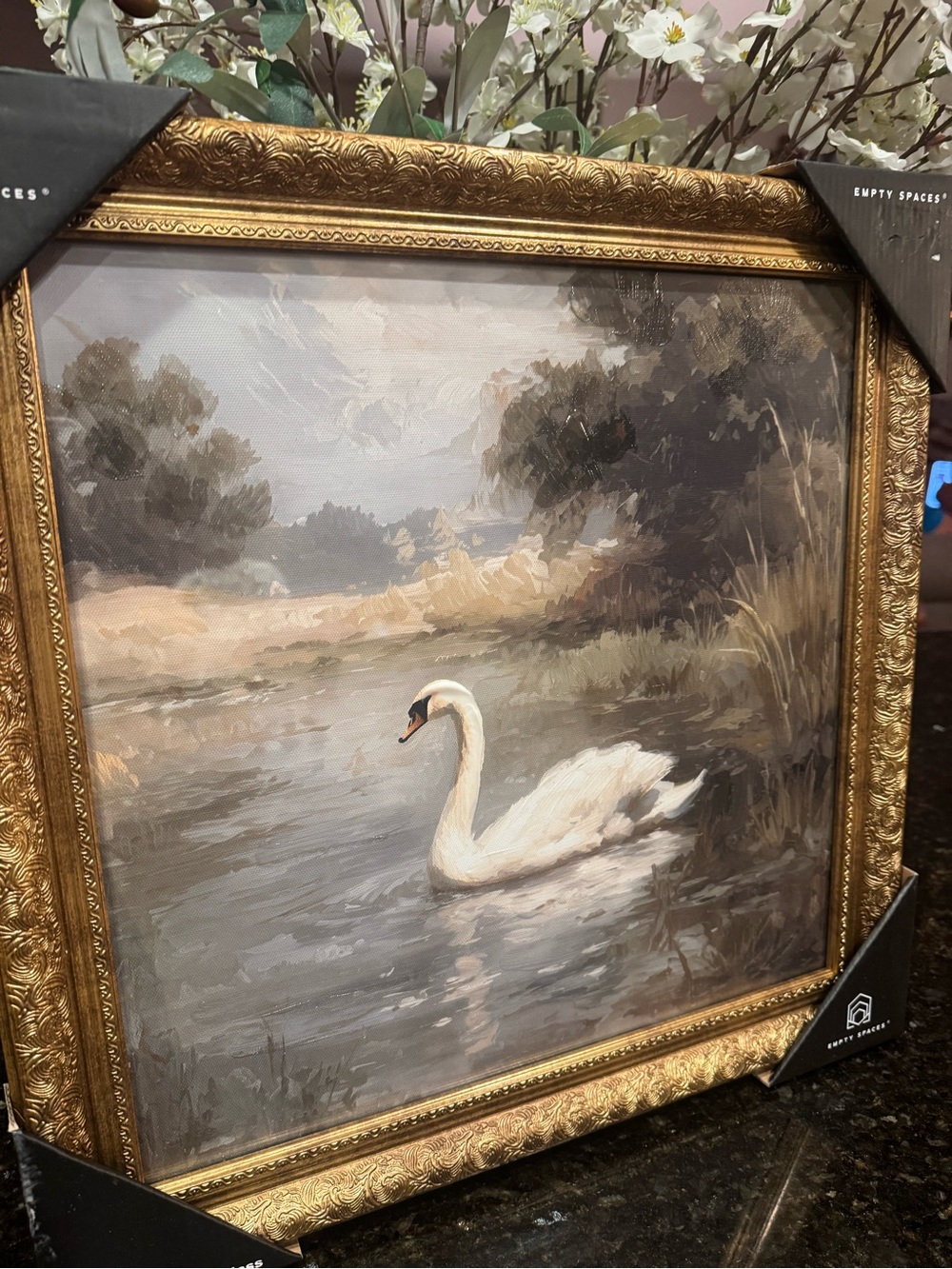 Swan Lake Framed Wall Art - White Swan